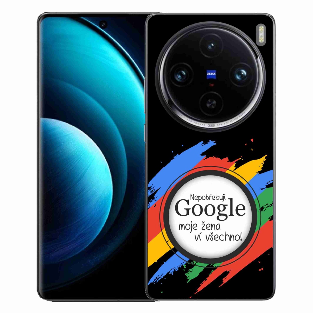 Gelový kryt mmCase na Vivo X100 Pro 5G - žena ví všechno černé pozadí
