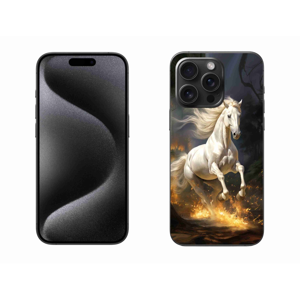 Gelový kryt mmCase na iPhone 15 Pro Max - bílý kůň 2