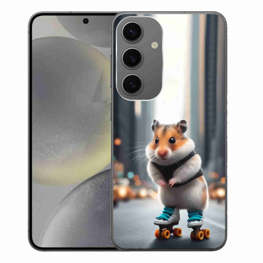 Gelový kryt mmCase na Samsung Galaxy S24+ - křeček na bruslích