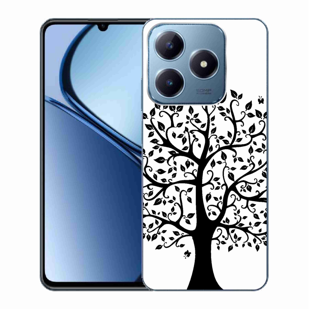 Gelový kryt mmCase na Realme C63 - černobílý strom
