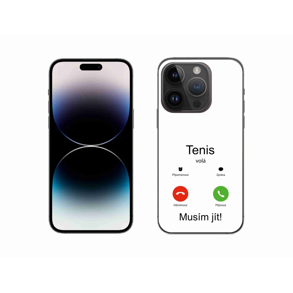 Gelový kryt mmCase na iPhone 14 Pro 6.1 - tenis volá bílé pozadí
