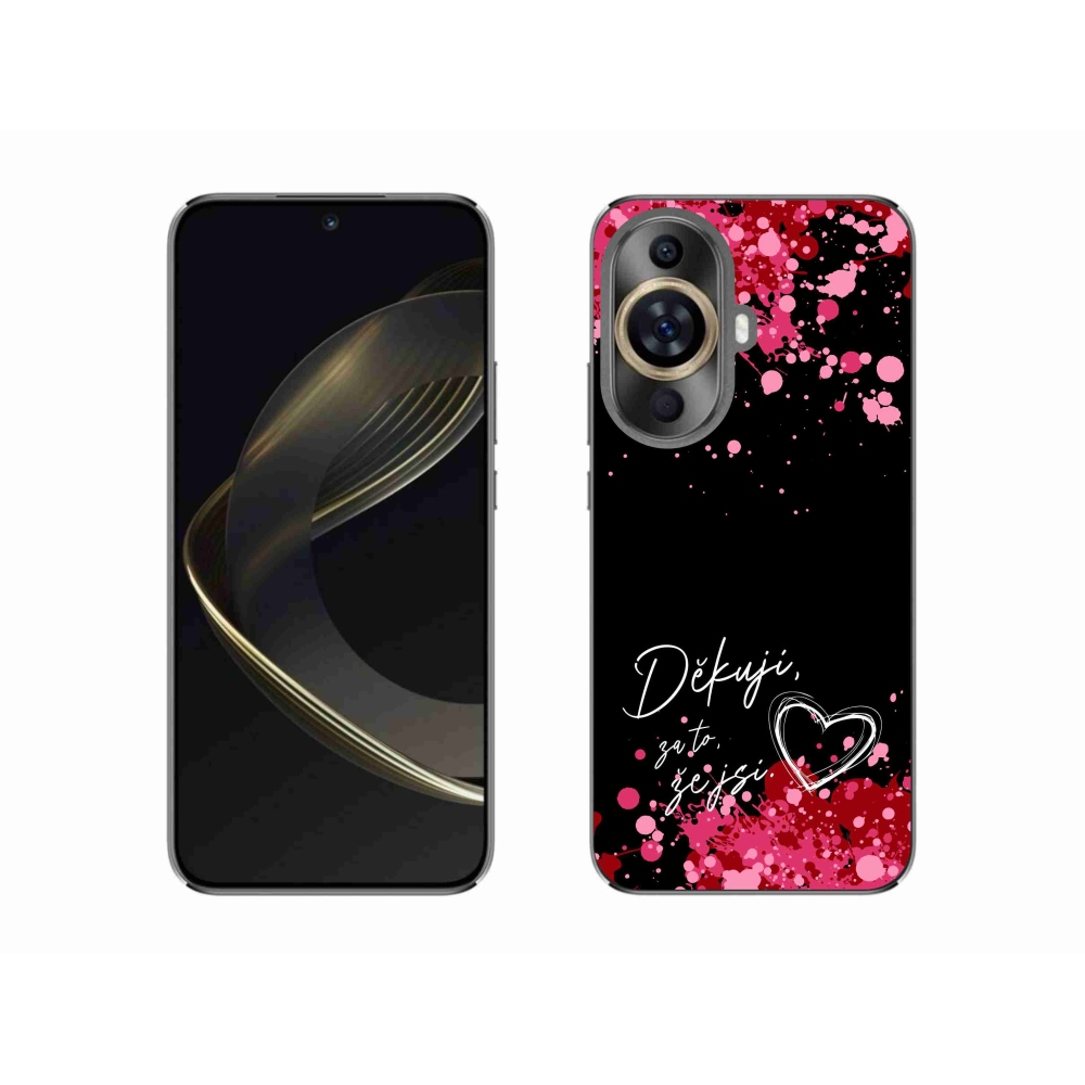 Gelový kryt mmCase na Huawei Nova 11 - zamilovaný text 2 černé pozadí