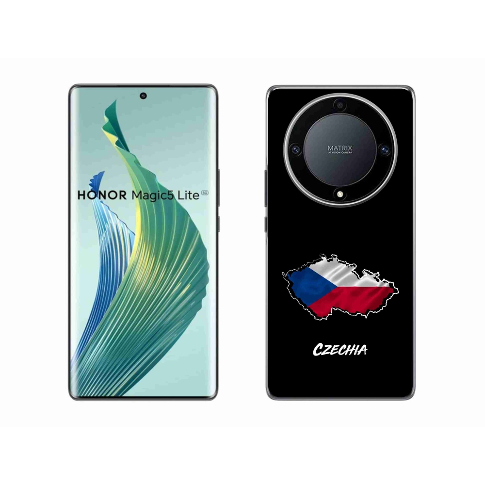 Gelový kryt mmCase na Honor Magic 5 Lite 5G - Czechia černé pozadí