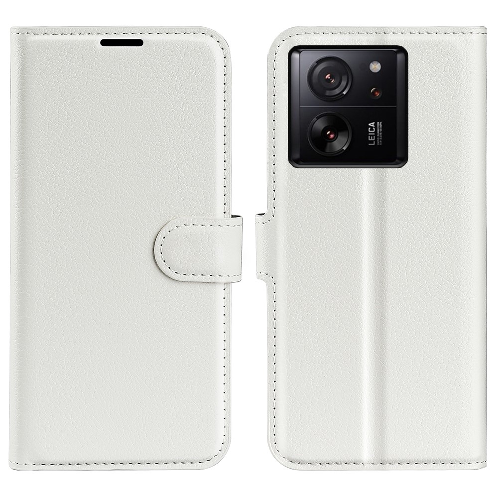 Litchi knížkové pouzdro na Xiaomi 13T/13T Pro - bílé