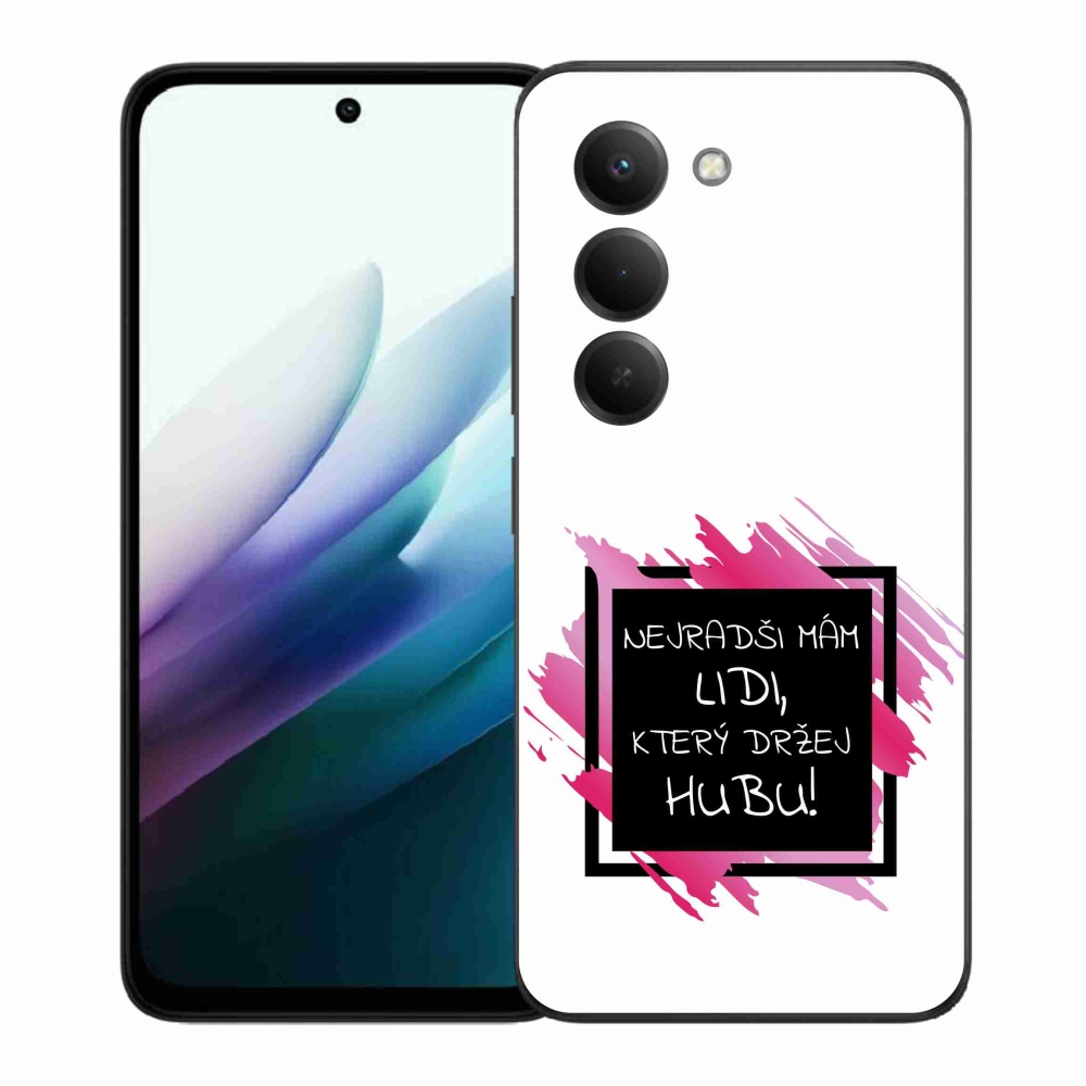 Gelový kryt mmCase na Xiaomi Redmi 15 4G/5G (171mm) - vtipný text 7 černobílé pozadí