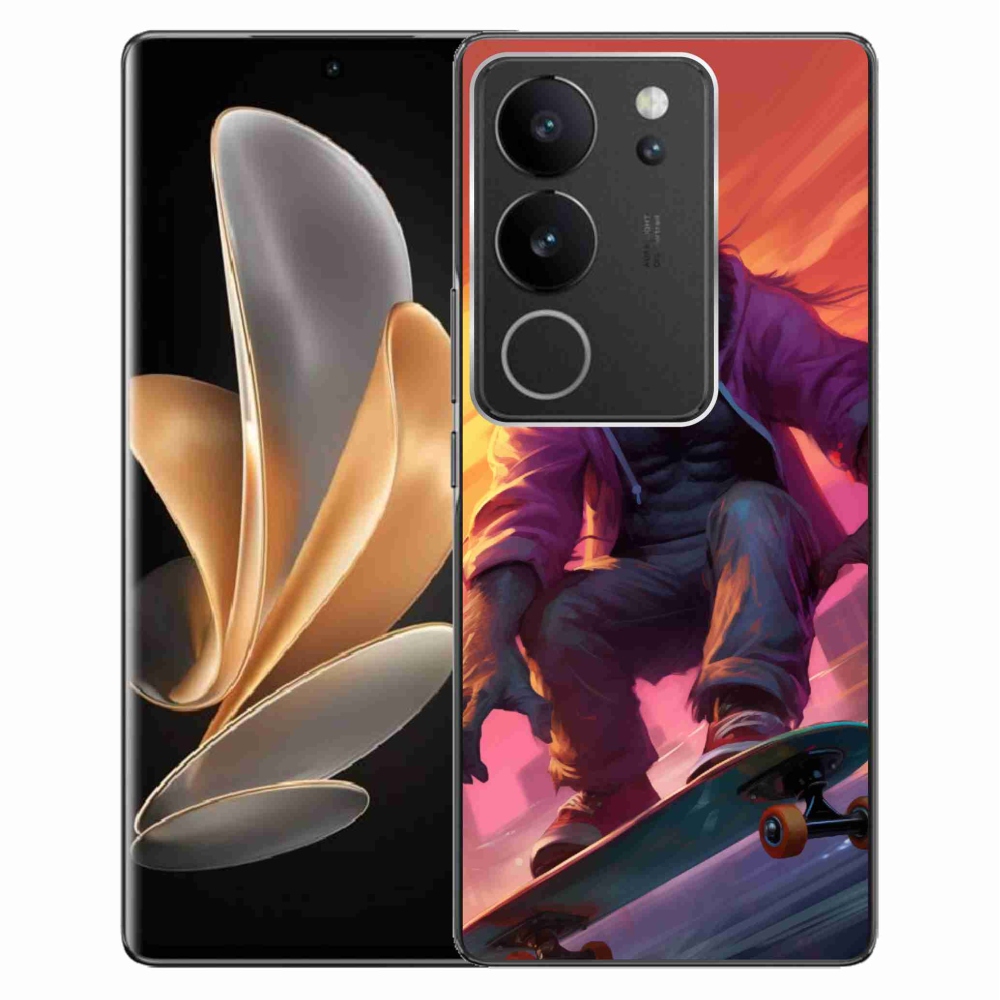 Gelový kryt mmCase na Vivo V29 5G - gorila na skateboardu