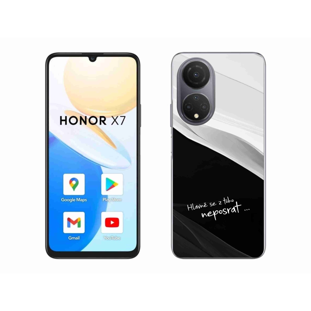Gelový kryt mmCase na Honor X7 - vtipný text 13 černobílé pozadí