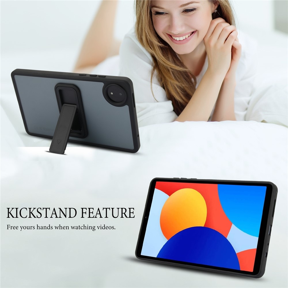 Skiny gelový obal s pevnými zády a výklopným stojánkem na Xiaomi Redmi Pad SE 8.7 - černý