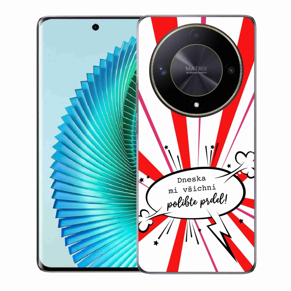 Gelový kryt mmCase na Honor Magic 6 Lite 5G - vtipný text 15 bílé pozadí