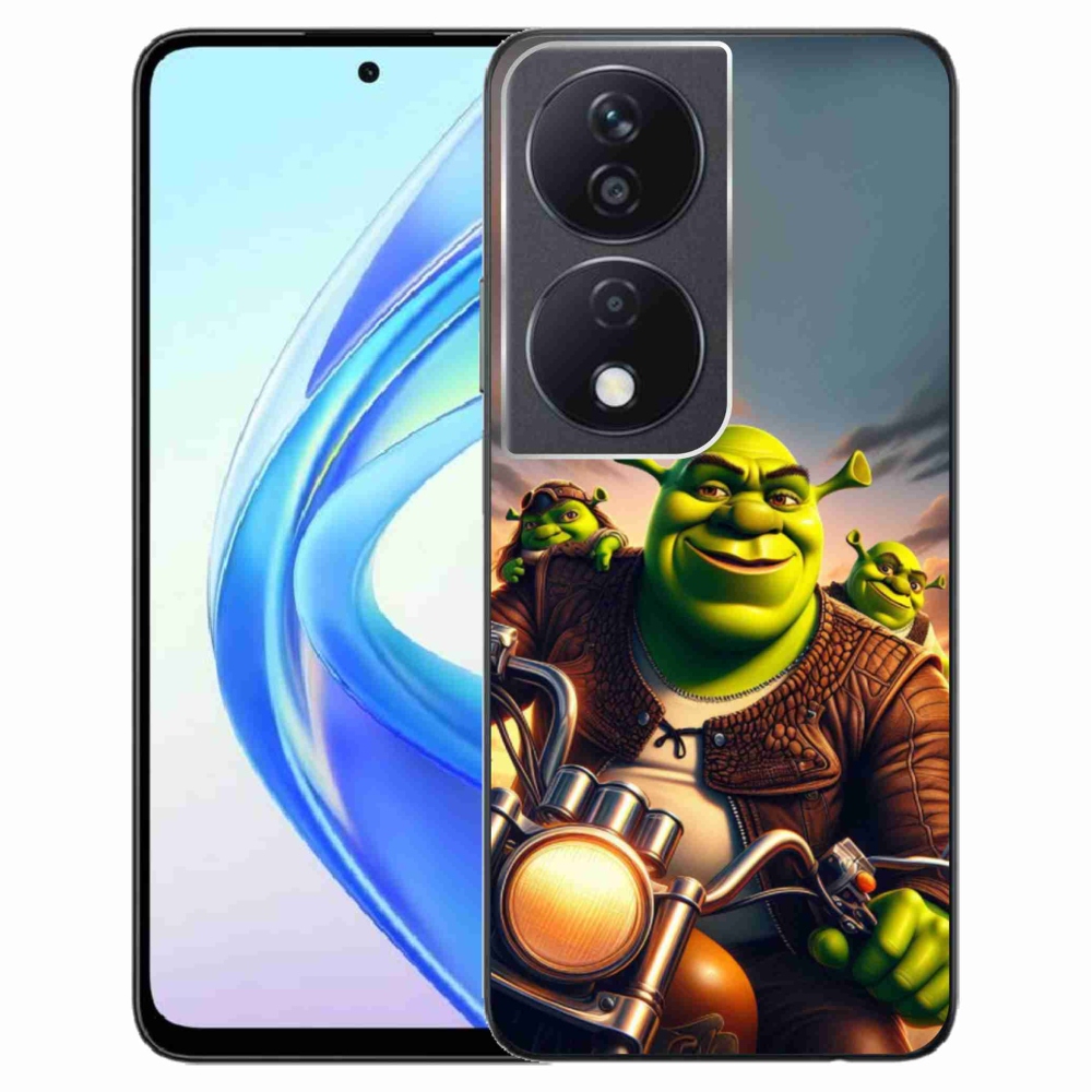 Gelový kryt mmCase na Honor X7b/Honor 90 Smart - shrek na motorce