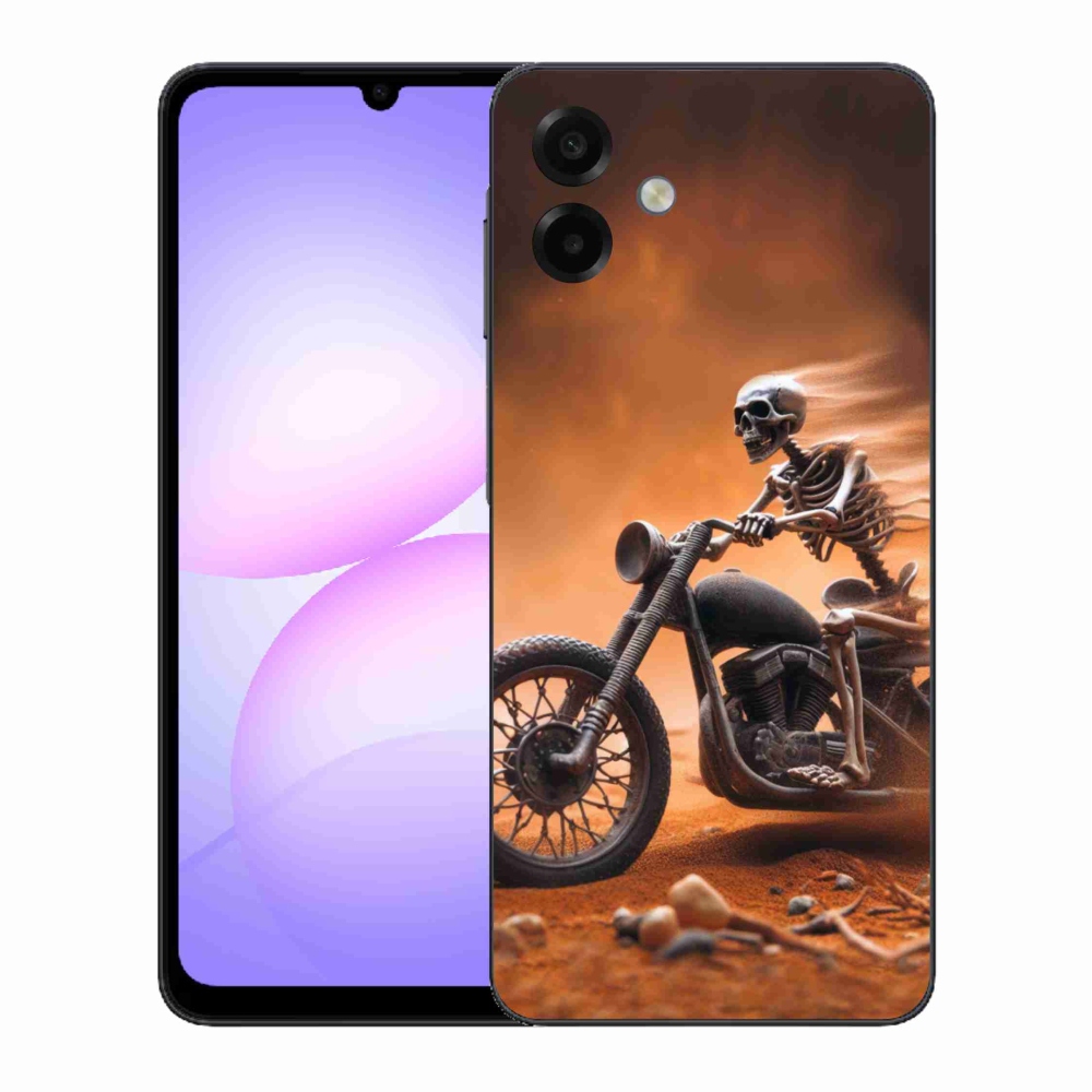 Gelový kryt mmCase na Samsung Galaxy A07 4G - kostra na motorce