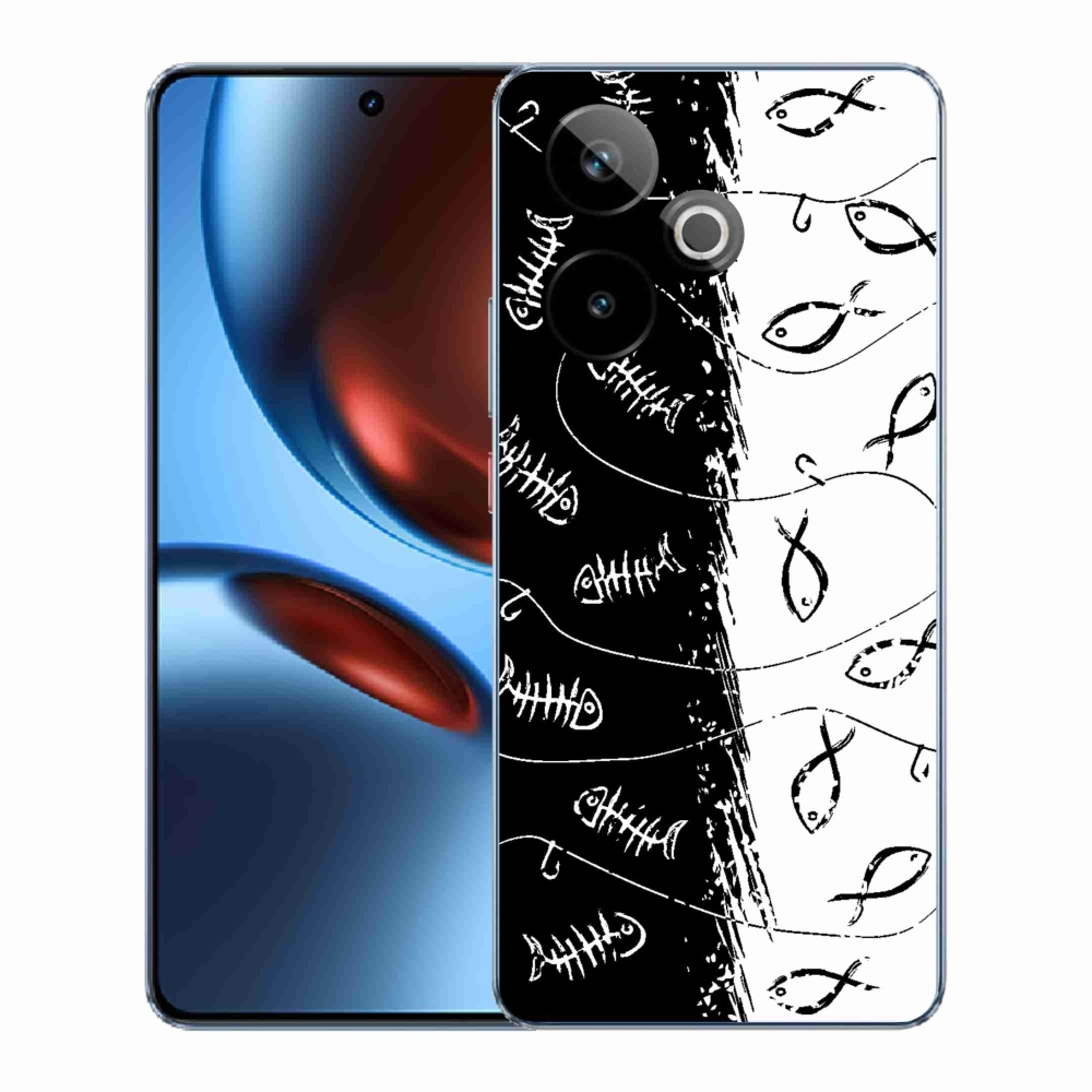 Gelový kryt mmCase na Realme GT 7 5G/GT 7T 5G - kostry a rybky