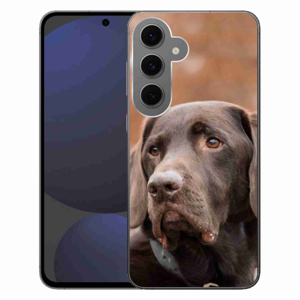 Gelový obal mmCase na Samsung Galaxy S24 FE - hnědý labrador