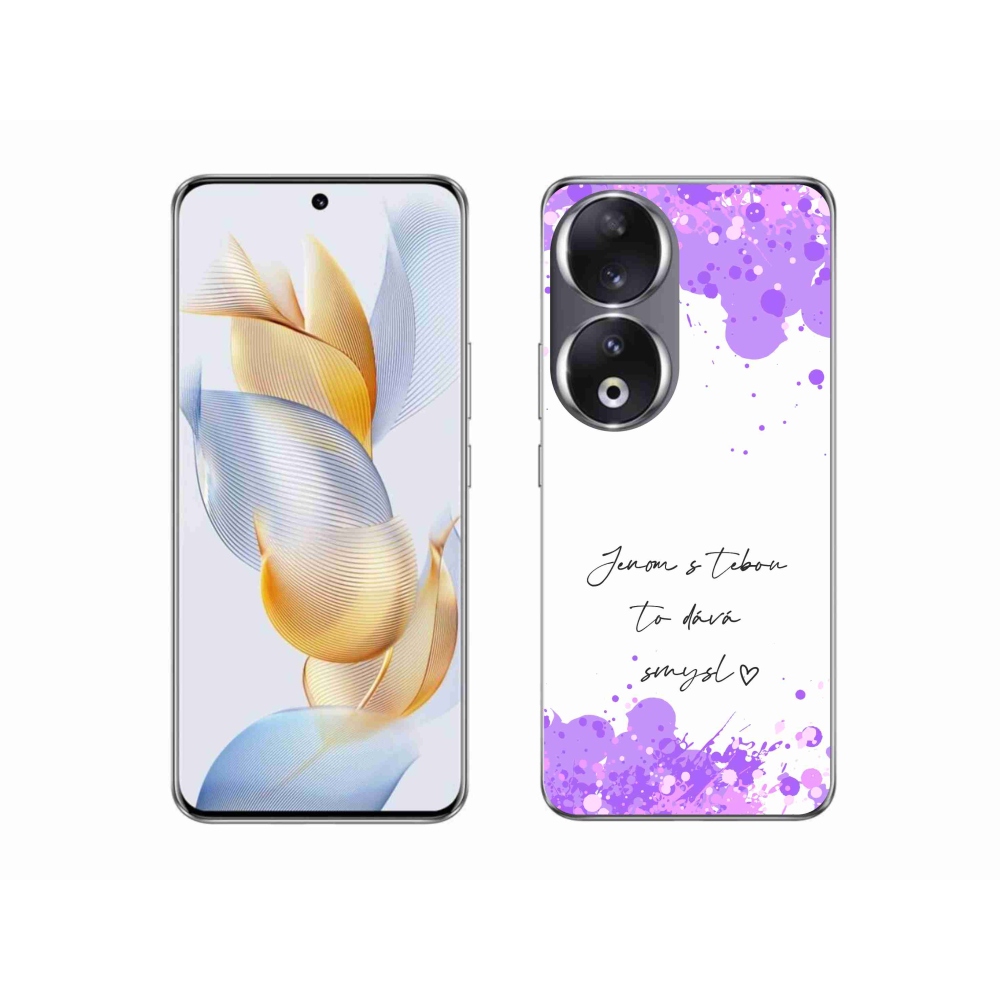 Gelový kryt mmCase na Honor 90 - zamilovaný text bílé pozadí
