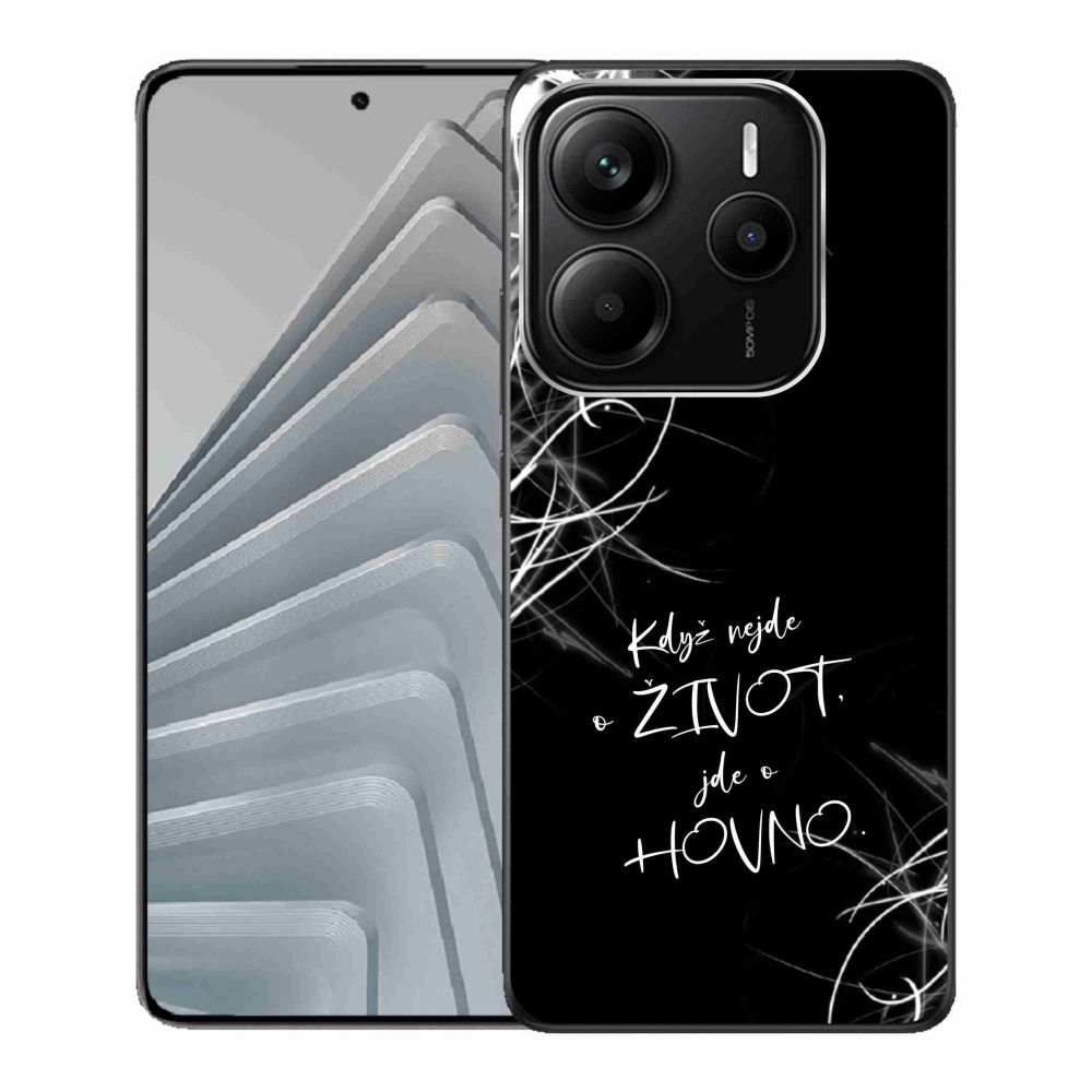 Gelový kryt mmCase na Xiaomi Redmi Note 14 5G - vtipný text 16 černé pozadí