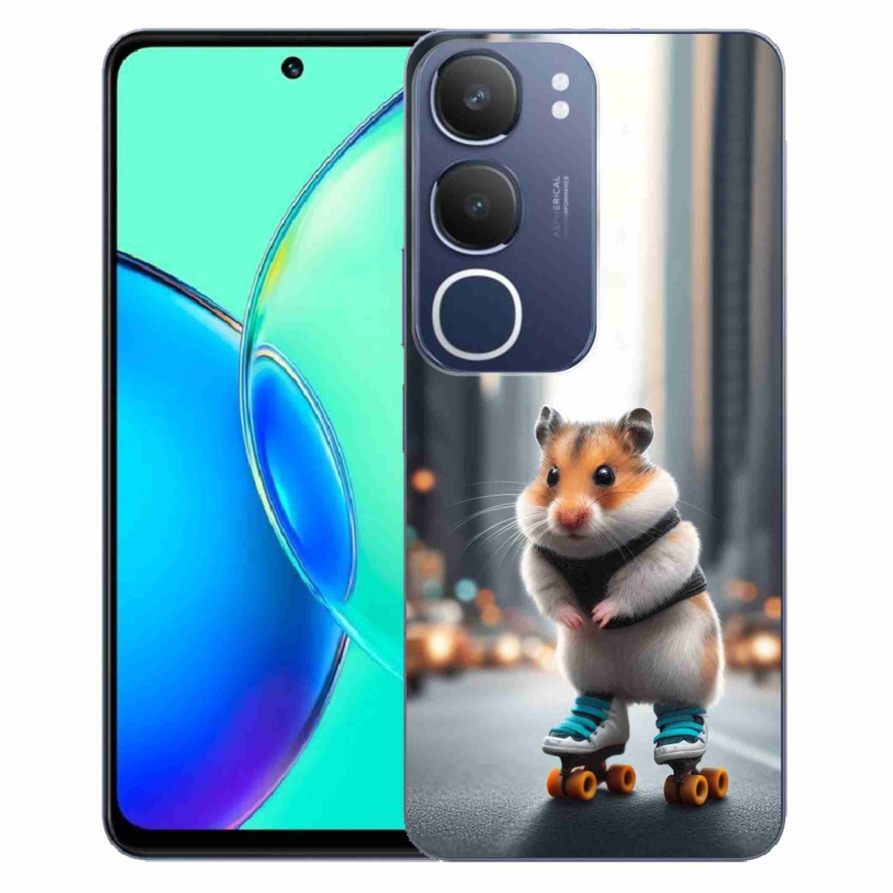 Gelový kryt mmCase na Vivo Y19s - křeček na bruslích