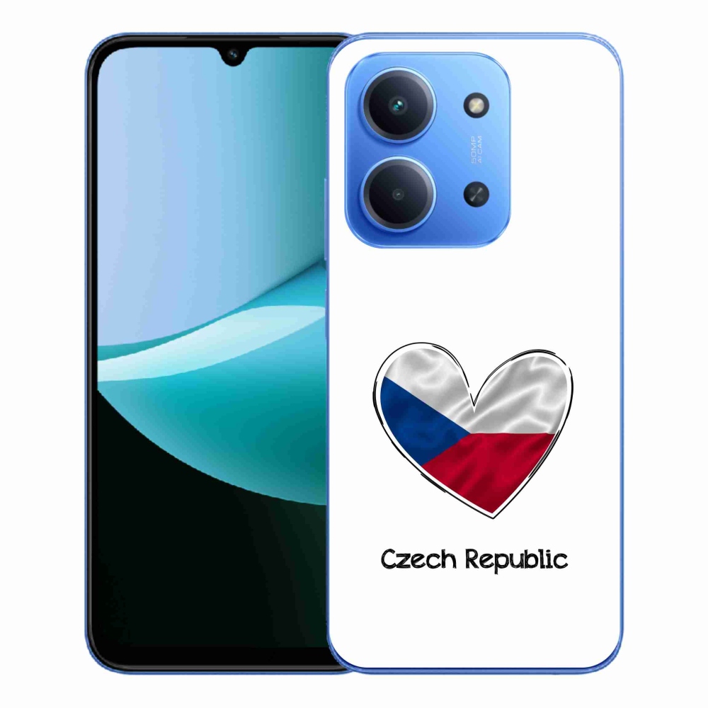 Gelový kryt mmCase na Xiaomi Redmi 15C 4G/5G (173mm) - vlajka srdce bílé pozadí