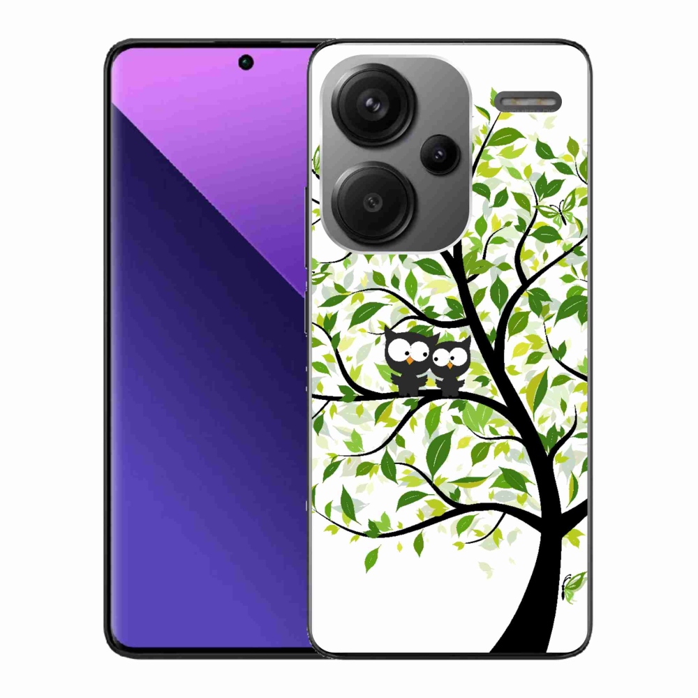 Gelový kryt mmCase na Xiaomi Redmi Note 13 Pro+ 5G - sovičky na stromě