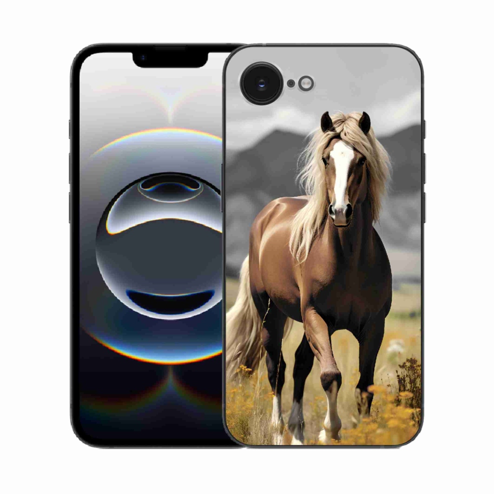Gelový kryt mmCase na iPhone 16e - hnědý kůň 1