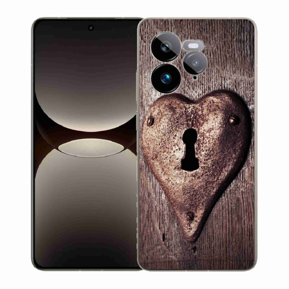 Gelový kryt mmCase na Realme GT 7 Pro 5G - zámek ve tvaru srdce