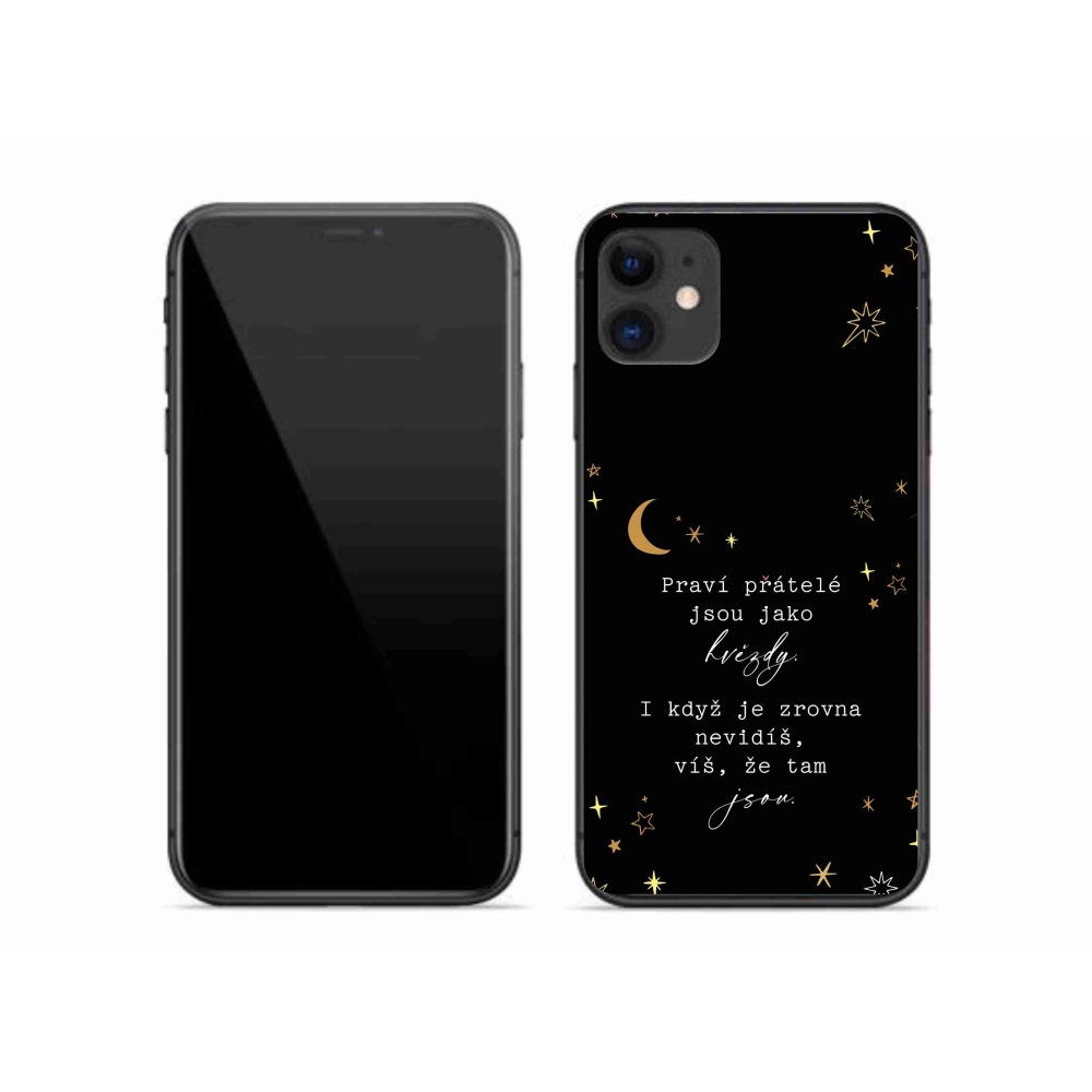 Gelový kryt mmCase na iPhone 11 - citát 6 černé pozadí