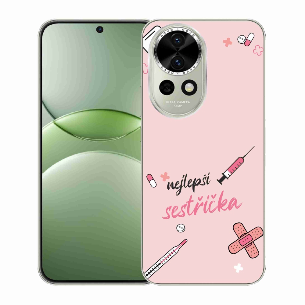 Gelový kryt mmCase na Huawei Nova 13 5G - nejlepší sestřička růžové pozadí
