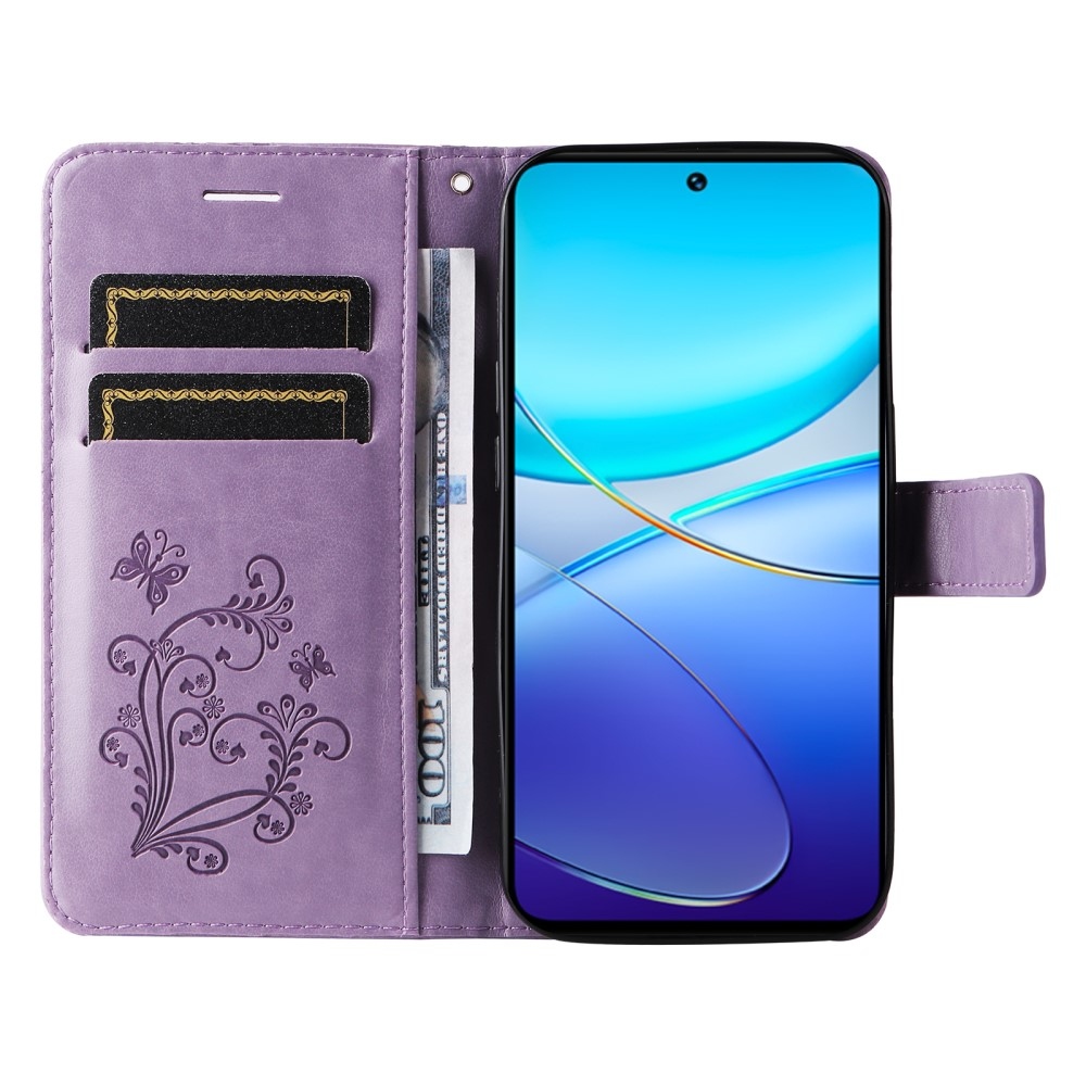 Big Butterfly knížkové pouzdro na Vivo V40 SE 4G/5G - fialové