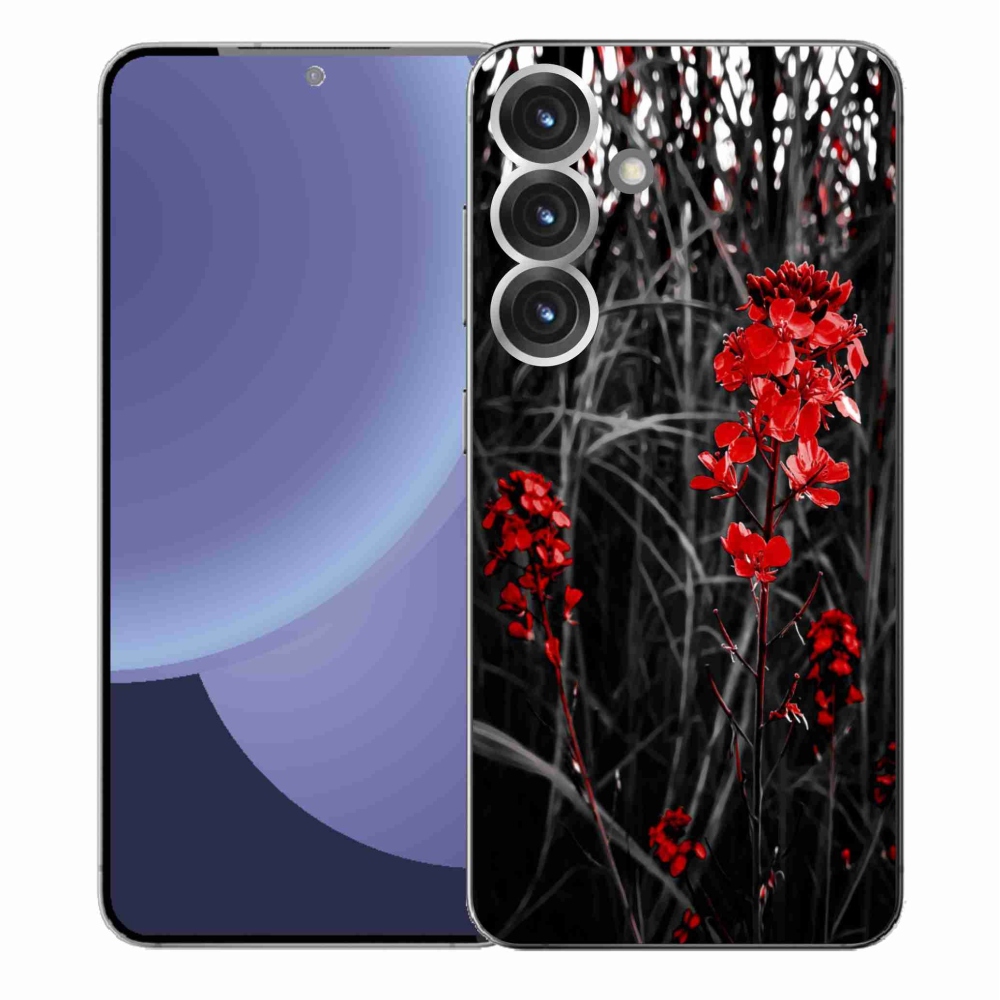 Gelový kryt mmCase na Samsung Galaxy S25+ - červená rostlina