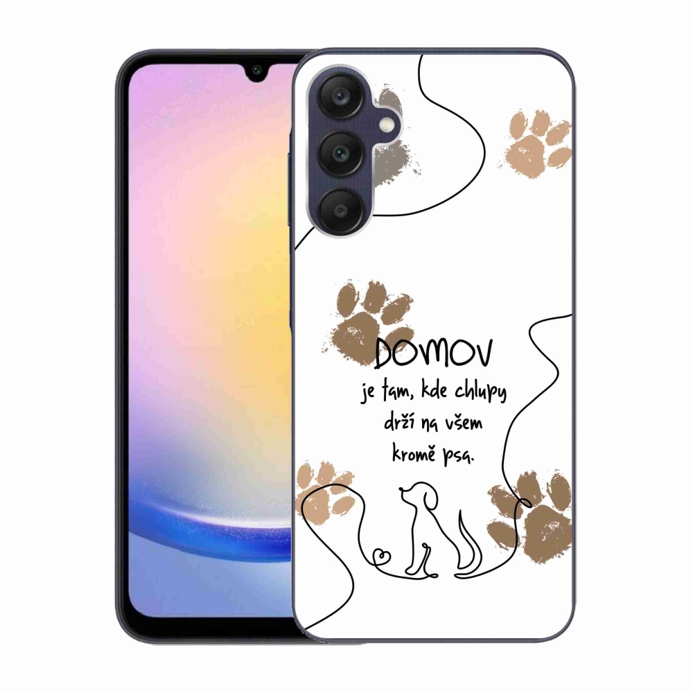 Gelový kryt mmCase na Samsung Galaxy A25 5G - psí motiv bílé pozadí