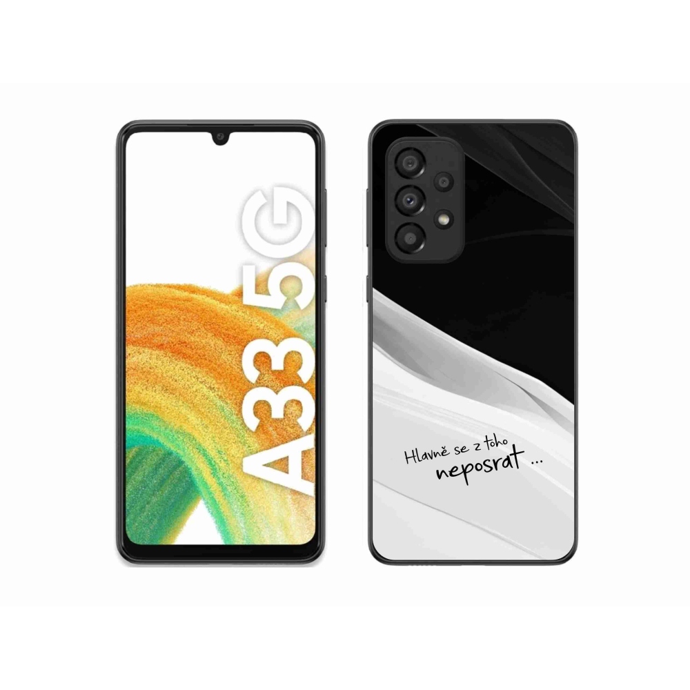 Gelový kryt mmCase na Samsung Galaxy A33 5G - vtipný text 13 bíločerné pozadí