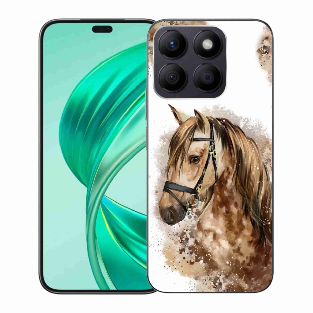 Gelový kryt mmCase na Honor X8b - hnědý kreslený kůň