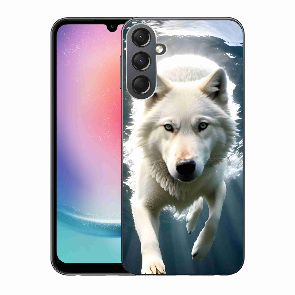 Gelový kryt mmCase na Samsung Galaxy A24 - bílý vlk