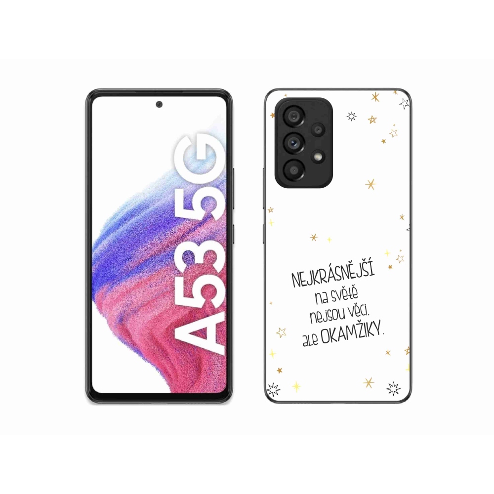 Gelový kryt mmCase na Samsung Galaxy A53 5G - citát 4 bílé pozadí