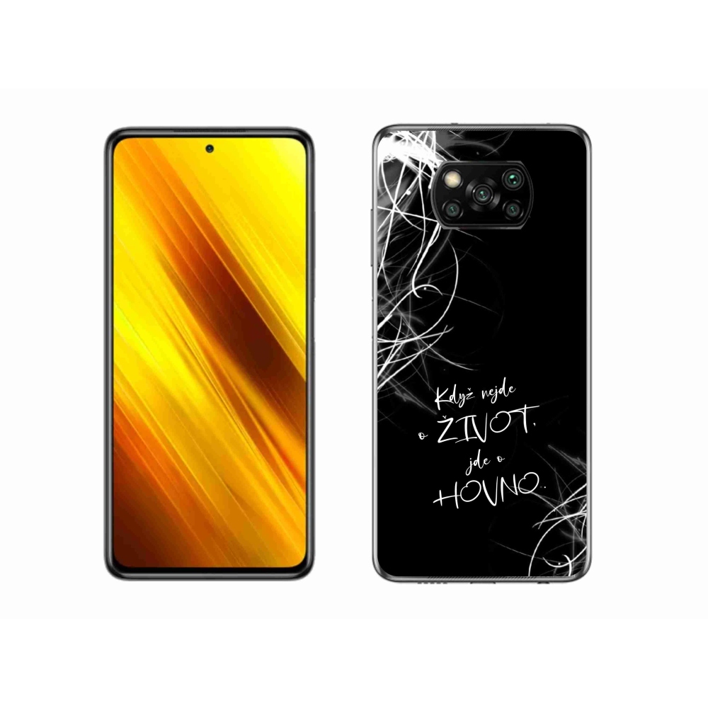 Gelový kryt mmCase na Xiaomi Poco X3 Pro - vtipný text 16 černé pozadí