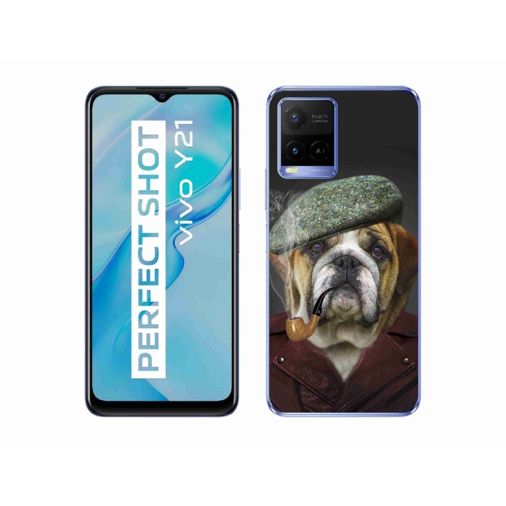 Gelový kryt mmCase na Vivo Y21/Y21s/Y33s - pes s fajfkou