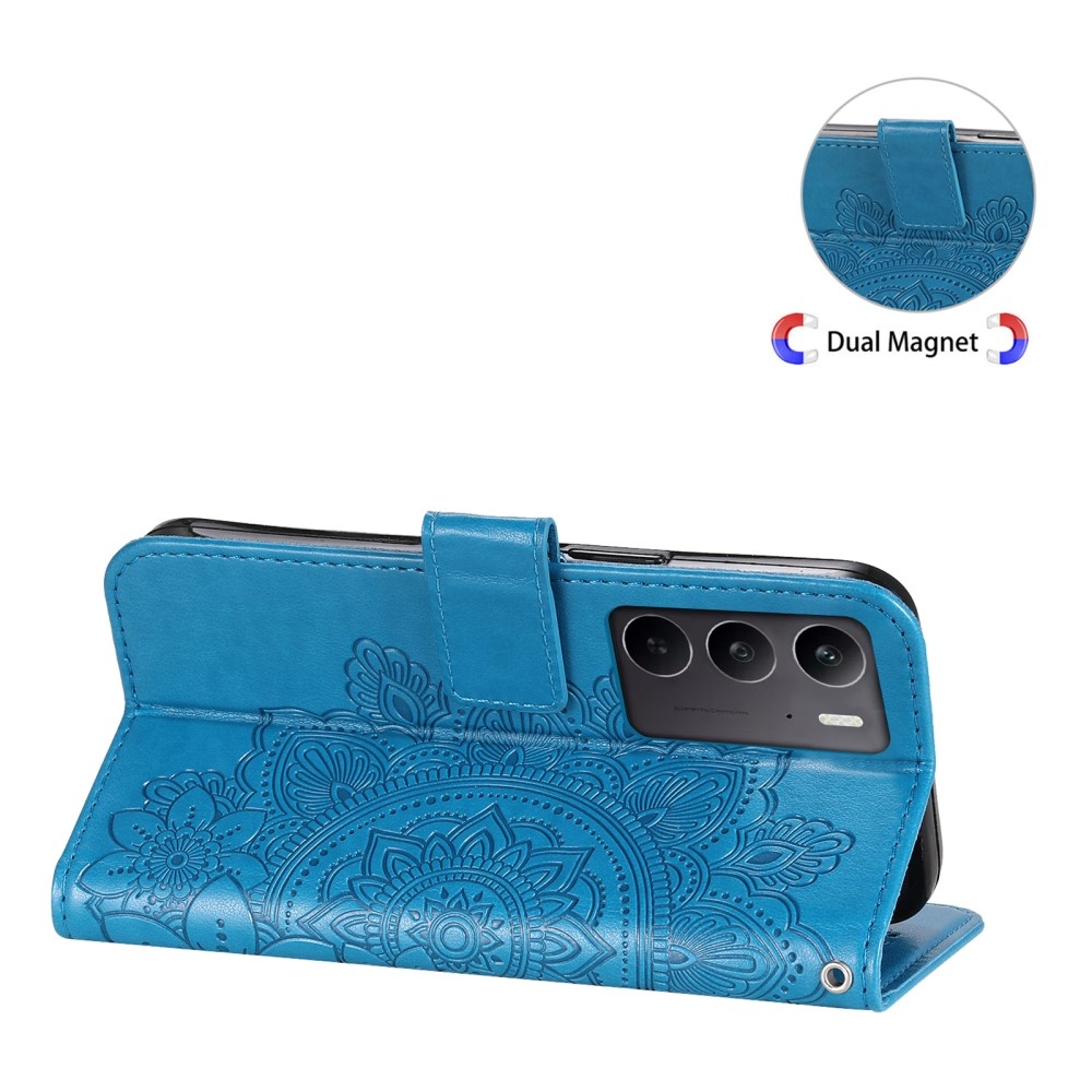 Mandala knížkové pouzdro na Realme C75 - modré
