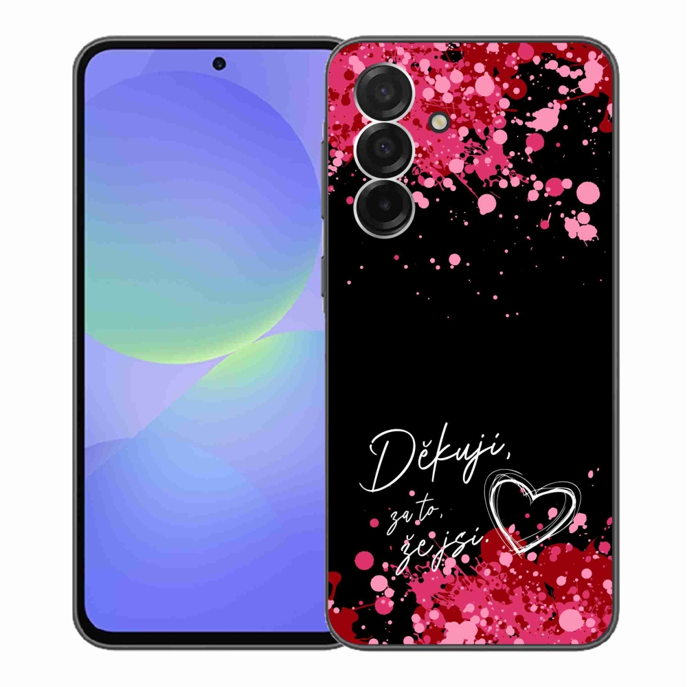 Gelový kryt mmCase na Samsung Galaxy A36 5G - zamilovaný text 2 černé pozadí