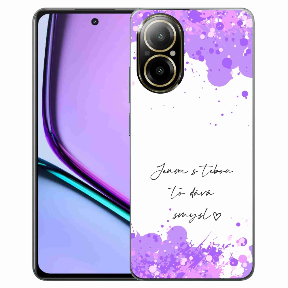 Gelový kryt mmCase na Realme C67 - zamilovaný text bílé pozadí