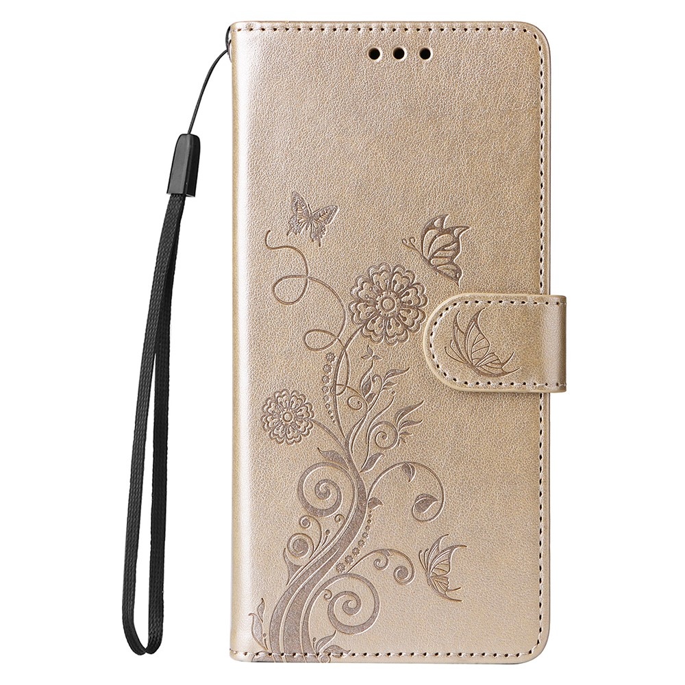Flowery knížkové pouzdro na Vivo X200 Pro 5G - zlaté