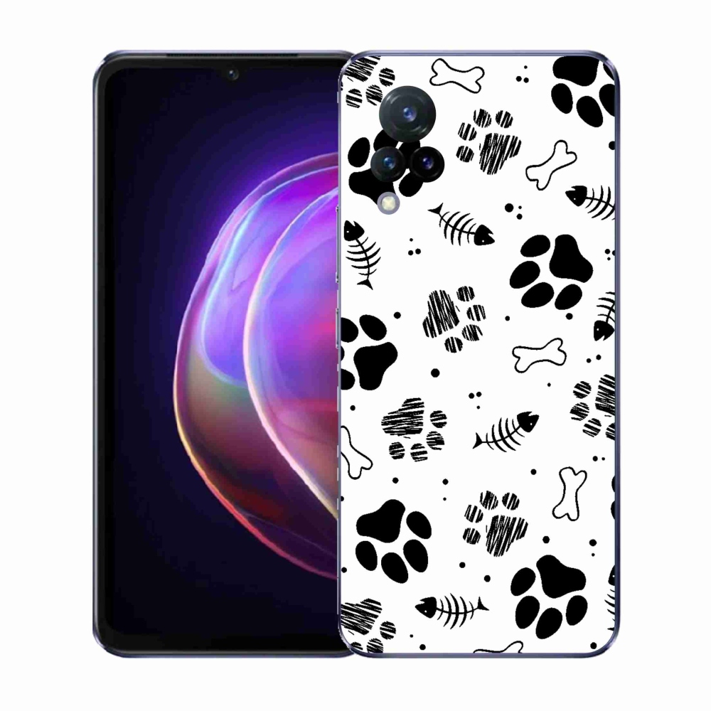 Gelový kryt mmCase na Vivo V21 4G/5G - psí tlapky 1