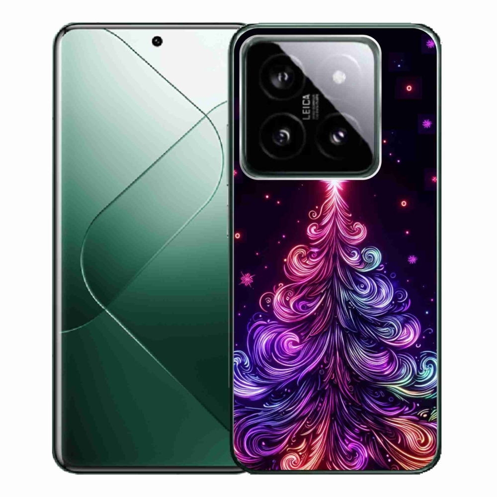 Gelový kryt mmCase na Xiaomi 14 Pro - neonový vánoční stromek 1