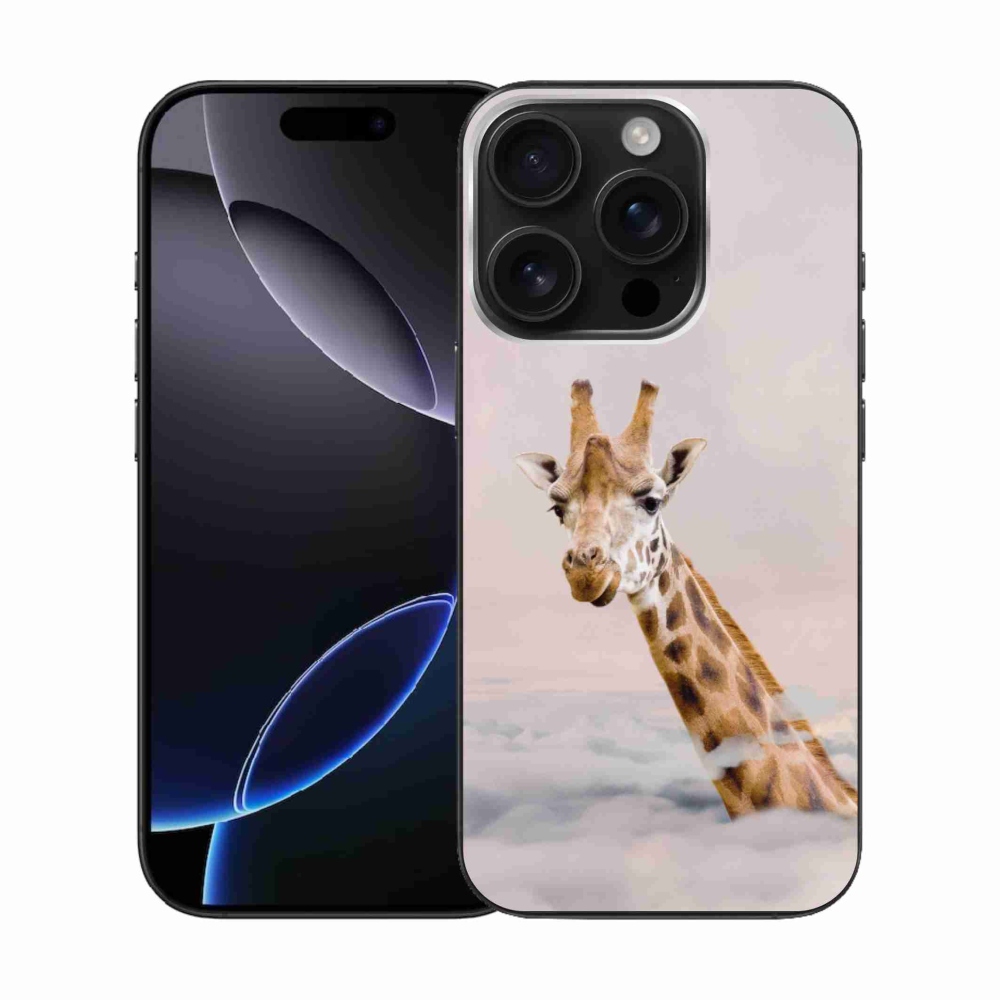 Gelový kryt mmCase na iPhone 16 Pro - žirafa v oblacích