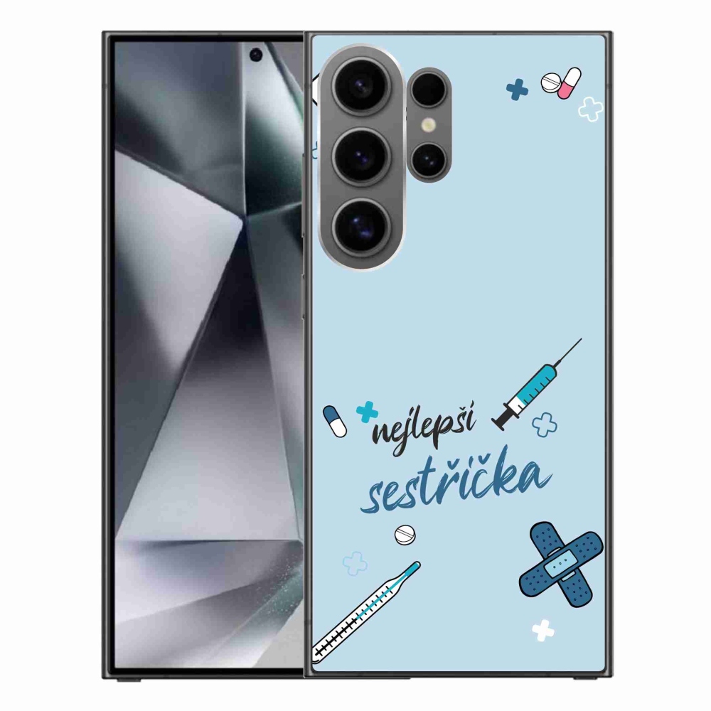 Gelový kryt mmCase na Samsung Galaxy S24 Ultra - nejlepší sestřička modré pozadí