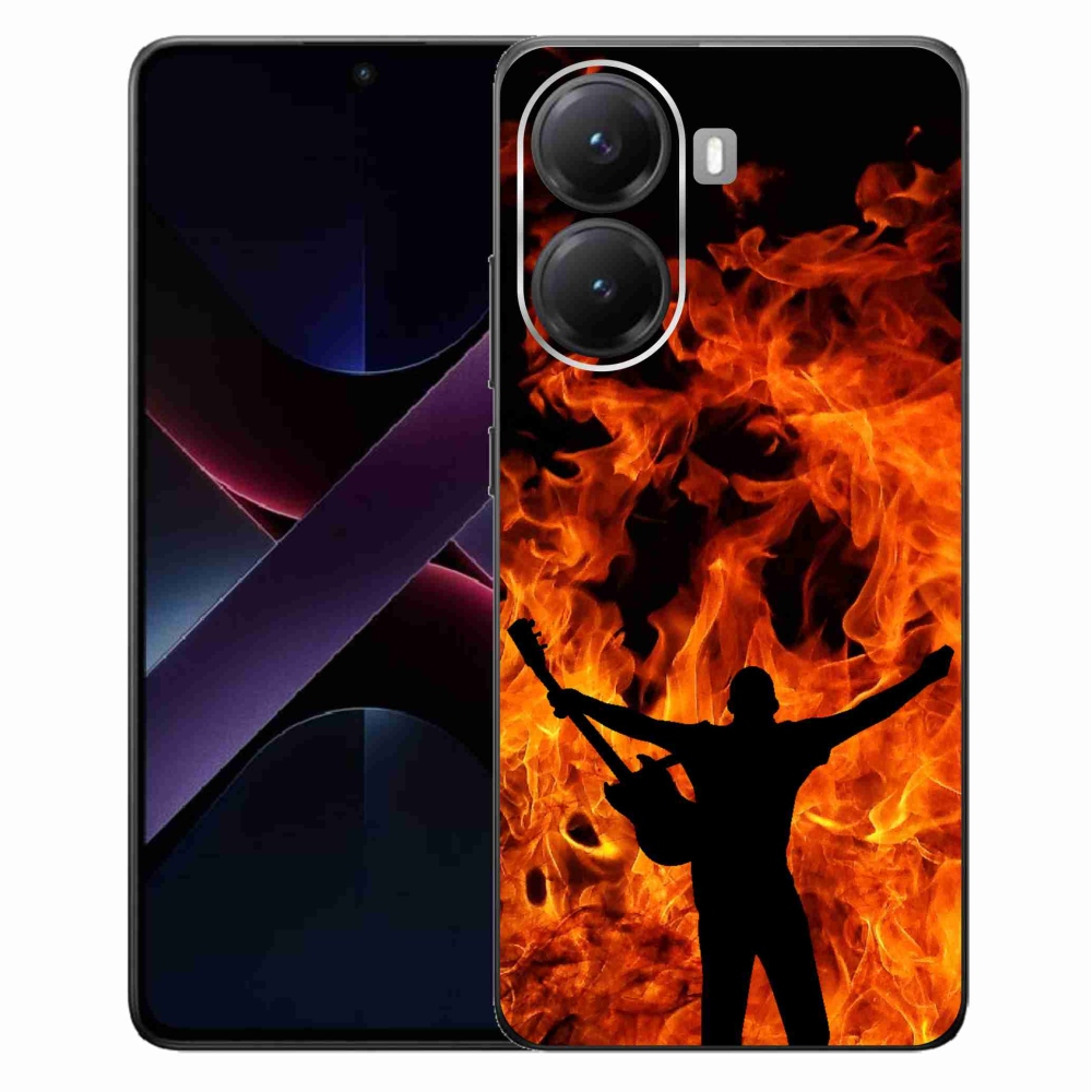Gelový kryt mmCase na Xiaomi Poco X7 Pro 5G - muzikant a oheň