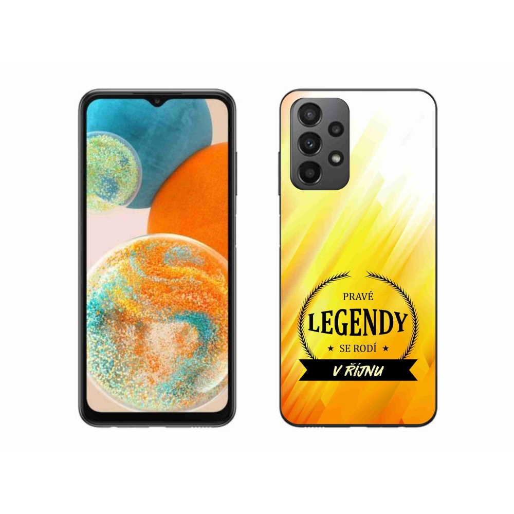 Gelový kryt mmCase na Samsung Galaxy A23 4G/5G - legendy v říjnu žluté pozadí