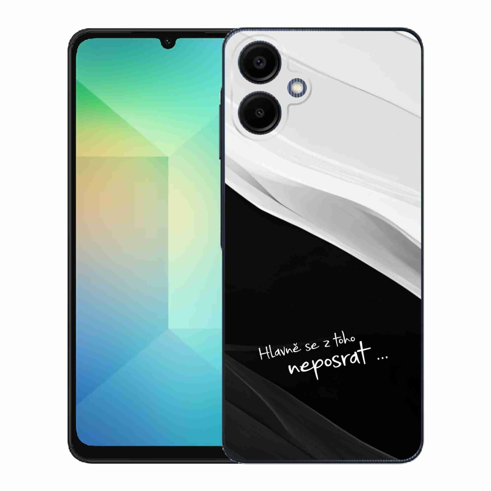 Gelový kryt mmCase na Samsung Galaxy A06 4G - vtipný text 13 černobílé pozadí