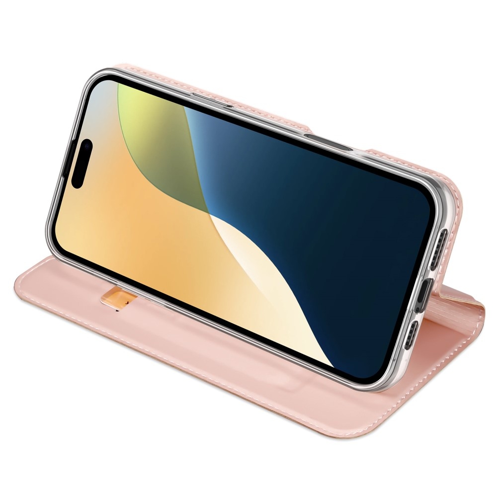 DUX knížkové pouzdro na iPhone 16 - růžovozlaté