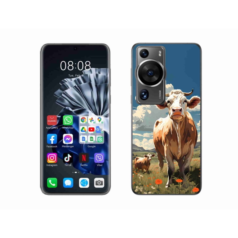 Gelový kryt mmCase na Huawei P60 Pro - krávy na louce