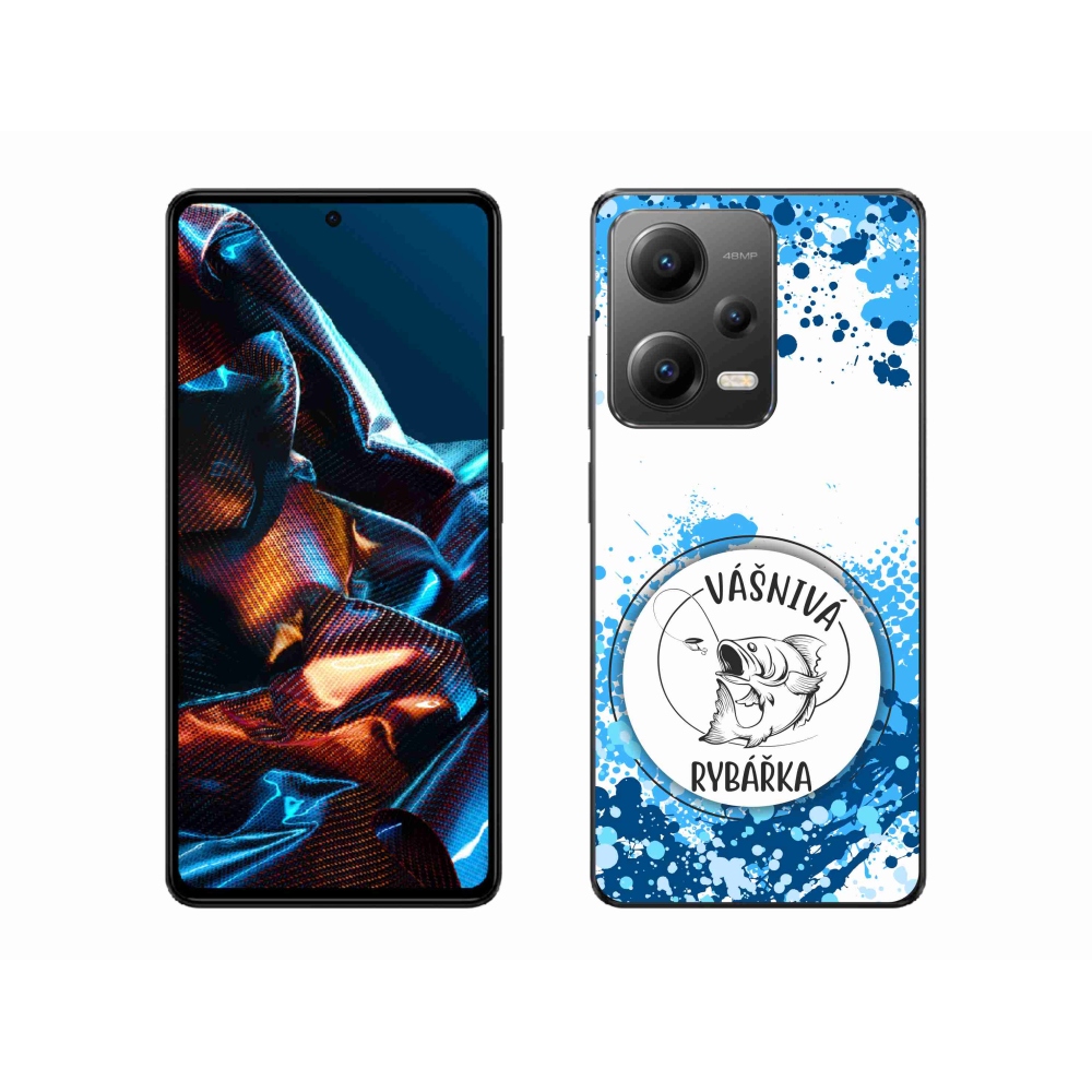 Gelový kryt mmCase na Xiaomi Redmi Note 12 Pro 5G - vášnivá rybářka bílé pozadí