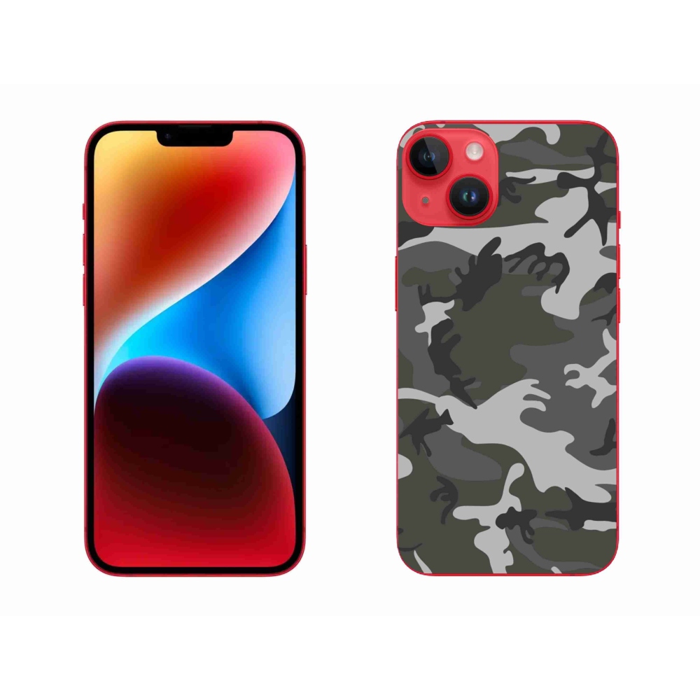 Gelový kryt mmCase na iPhone 14 Plus - maskáčový vzor